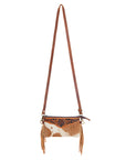 American Darling Small Crossbody Hand Tooled Hair On Genuine Leather Women Bag Western Handbag Purse