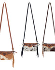 American Darling Small Crossbody Hand Tooled Hair On Genuine Leather Women Bag Western Handbag Purse
