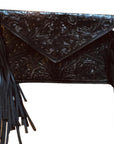 American Darling ADBG476ANTBR Envelope Hand Tooled Genuine Leather Women Bag Western Handbag Purse