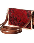 American Darling ORGANISER Upcycled Wool Genuine Leather women bag western handbag purse