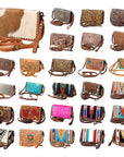 American Darling ORGANISER Upcycled Wool Genuine Leather women bag western handbag purse