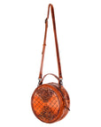 American Darling ADBG498A Canteen Hand Tooled Genuine Leather Women Bag Western Handbag Purse