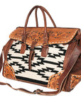 American Darling ADBG516 Duffel Hand Tooled Saddle Blanket Genuine Leather Women Bag Western Handbag Purse