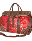 American Darling ADBG516 Duffel Hand Tooled Saddle Blanket Genuine Leather Women Bag Western Handbag Purse