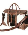American Darling ADBG516 Duffel Hand Tooled Saddle Blanket Genuine Leather Women Bag Western Handbag Purse