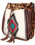 American Darling ADBG574D1 Large Crossbody Saddle Blanket Hair On Genuine Leather Women Bag Western Handbag Purse