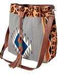 American Darling ADBG574D1 Large Crossbody Saddle Blanket Hair On Genuine Leather Women Bag Western Handbag Purse