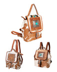 American Darling Hand Tooled Hair On Genuine Leather Women Bag Western Handbag Purse
