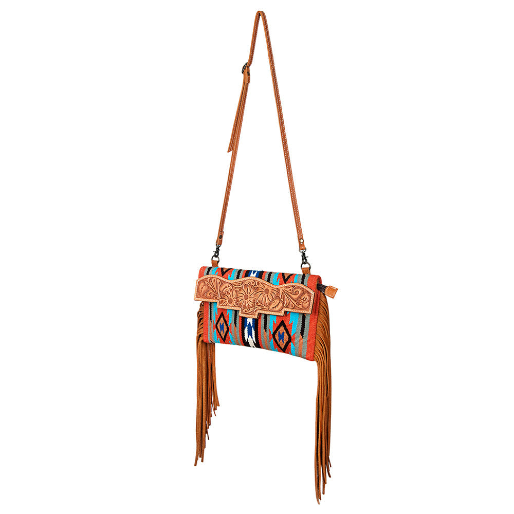 American Darling Hand Tooled Saddle Blanket Genuine Leather Women Bag Western Handbag Purse