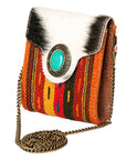 American Darling Hand Tooled Hair On Genuine Leather Women Bag Western Handbag Purse