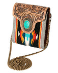 American Darling Hand Tooled Hair On Genuine Leather Women Bag Western Handbag Purse