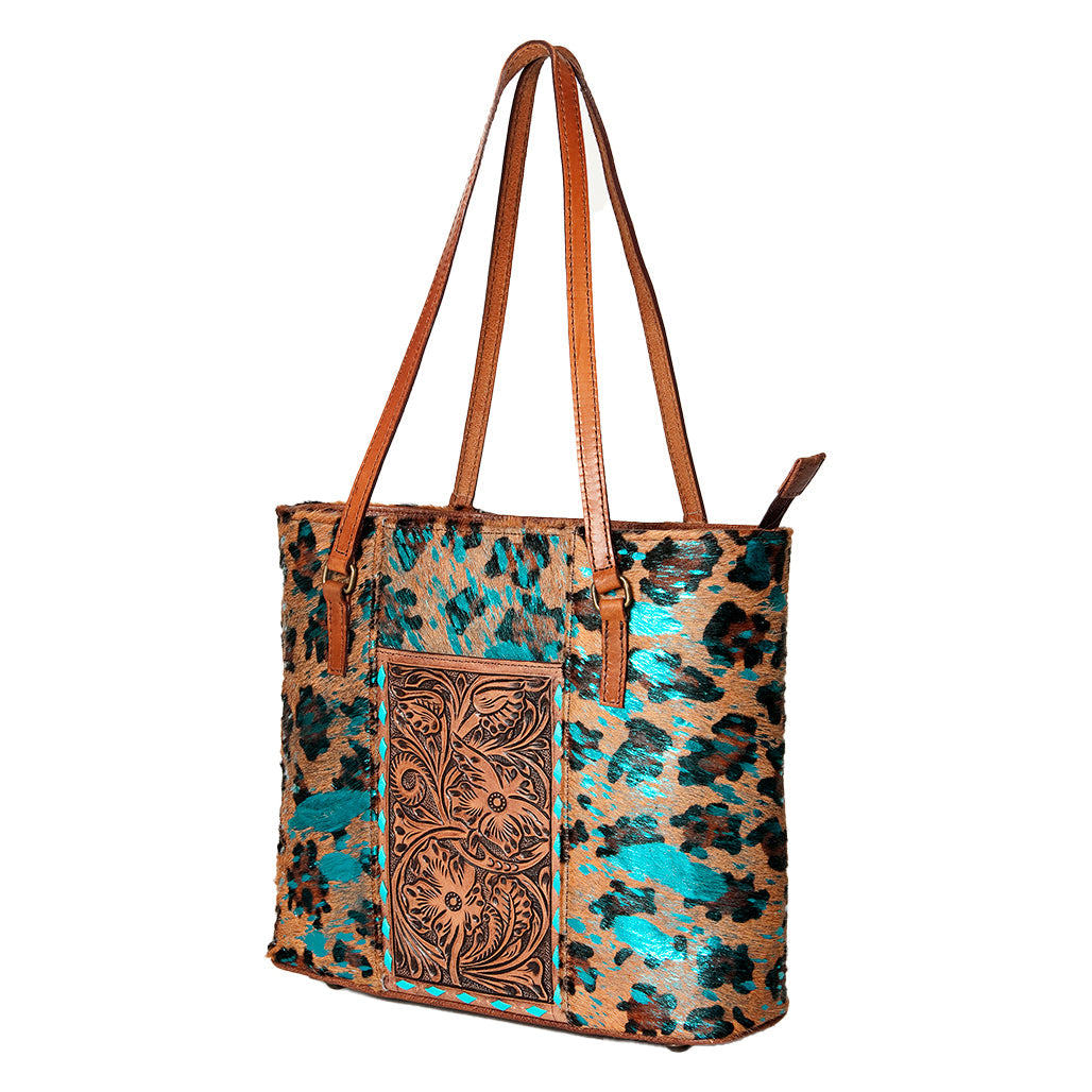 American Darling Tote Hand Tooled Hair-On Genuine Leather Western Women Bag Handbag Purse | Travel Bags College Casual
