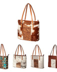 American Darling Tote Hand Tooled Hair-On Genuine Leather Western Women Bag Handbag Purse | Travel Bags College Casual