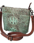 American Darling Crocodile Embossed Genuine Leather Women Bag Western Handbag Purse