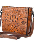 American Darling Crocodile Embossed Genuine Leather Women Bag Western Handbag Purse