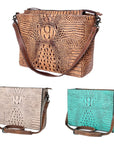 American Darling Crocodile Embossed Genuine Leather Women Bag Western Handbag Purse