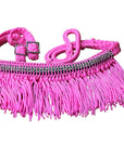 1" X 8Ft Hilason Braided Barrel Horse Racing Reins Knots Fringe Crystal