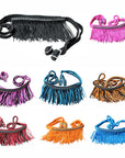 1" X 8Ft Hilason Braided Barrel Horse Racing Reins Knots Fringe Crystal