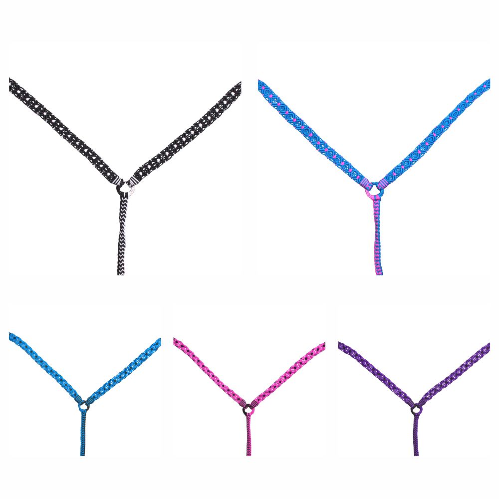 Hilason Horse Breast Collar Braided Paracord Pink / Black