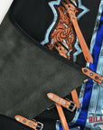 HILASON Pro Rodeo Bull Riding Chaps Genuine Leather Black