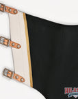 HILASON Pro Rodeo Bull Riding Chaps Genuine Leather Black