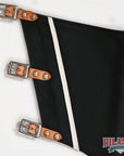 HILASON Pro Rodeo Bull Riding Chaps Genuine Leather Black