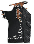 HILASON Pro Rodeo Bull Riding Chaps Genuine Leather Black