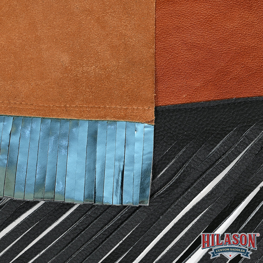 HILASON Pro Rodeo Bull Riding Chaps Genuine Leather Brown