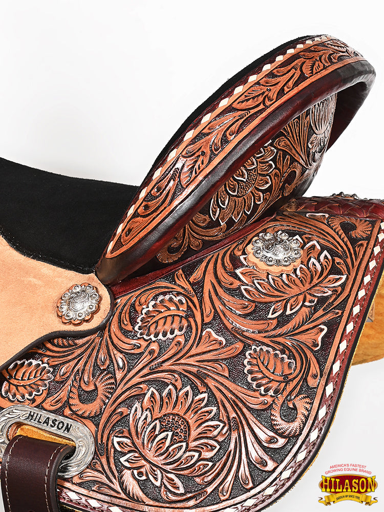 Hilason Western Horse Barrel Racing Wooden Tree American Leather Saddle