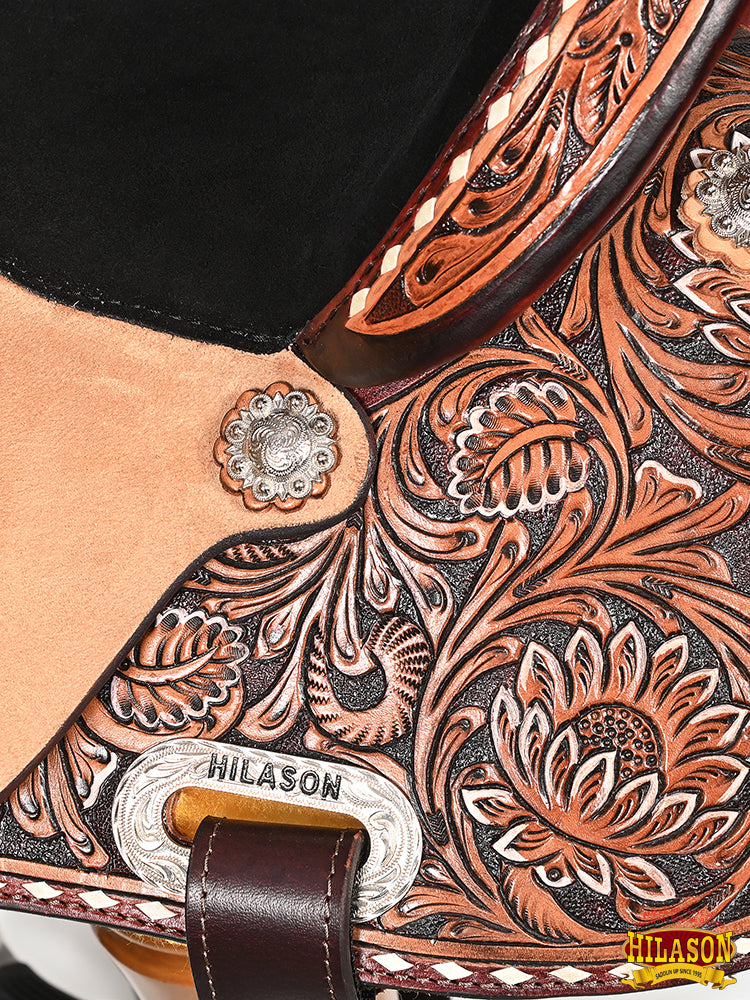 Hilason Western Horse Barrel Racing Wooden Tree American Leather Saddle