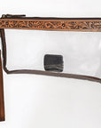 American Darling Western Hand Tooled Carved Genuine Leather Clear Bag Women Bag Handbag Purse