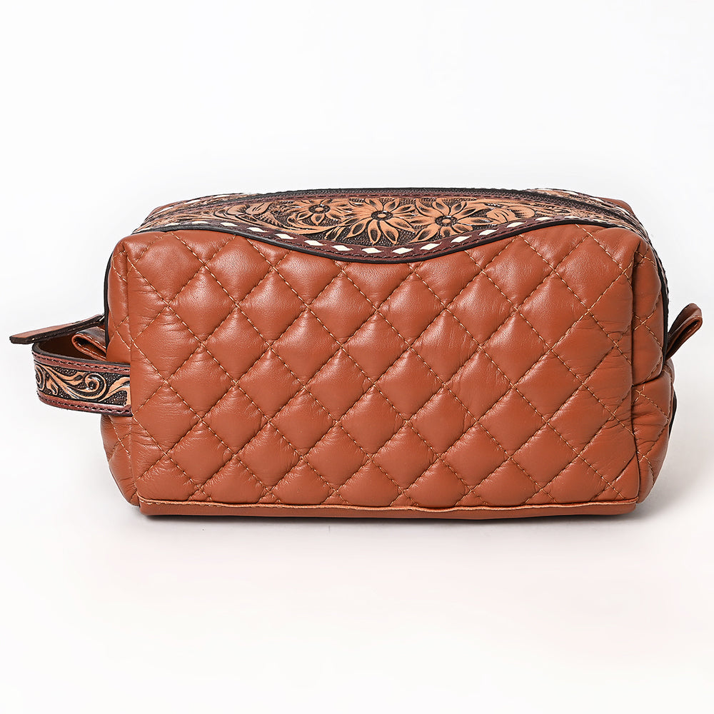 American Darling Toiletry Hand Tooled Genuine Western Leather Women Bag