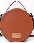 ADBG1684 Canteen Hand Tooled Genuine Western Leather Women Bag