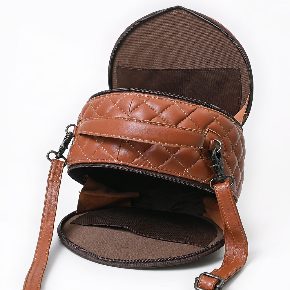 ADBG1684 Canteen Hand Tooled Genuine Western Leather Women Bag
