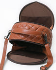 ADBG1684 Canteen Hand Tooled Genuine Western Leather Women Bag