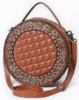 ADBG1684 Canteen Hand Tooled Genuine Western Leather Women Bag