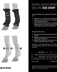 Back On Track Horse Leg Pair Royal Quick Wraps Deluxe Polyester Black Flexible Protective Boots