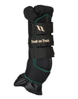 Back On Track Horse Leg Pair Royal Quick Wraps Deluxe Polyester Black Flexible Protective Boots