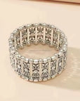 Western Silver Leaf and Bead Fashion Bracelets  - Clear