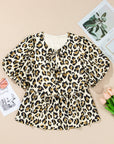 Catherine Bubble Sleeve Peplum Blouse