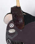 Hilason Flex Tree Western Horse Saddle American Leather Trail Barrel Dark Brown With  Floral Hand Carved