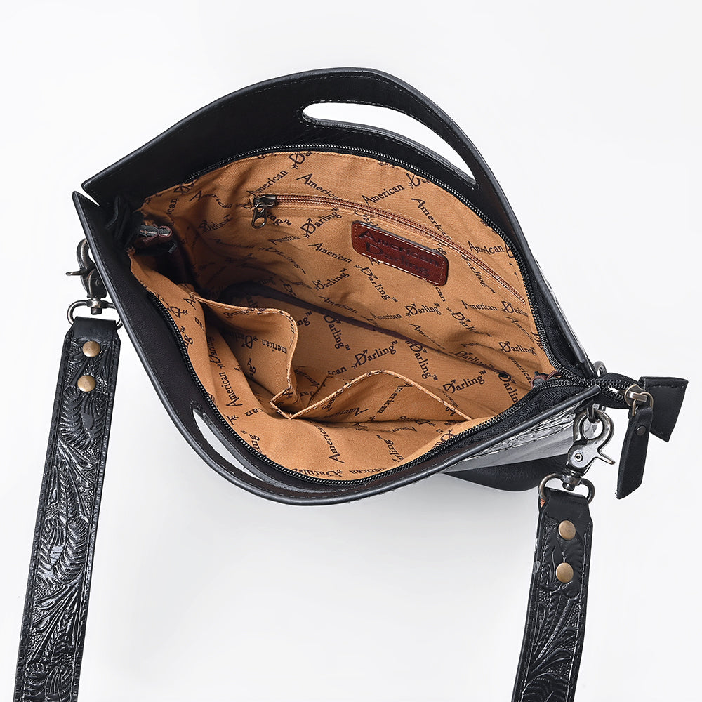 American Darling Women&#39;s Clutch Bag Western Hand Tooled Genuine Leather Handbag