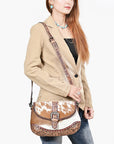American Darling Crossbody Beautifully hand tooled Hair On Genuine Leather women handbag
