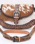 American Darling Crossbody Beautifully hand tooled Hair On Genuine Leather women handbag