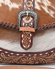 American Darling Crossbody Beautifully hand tooled Hair On Genuine Leather women handbag
