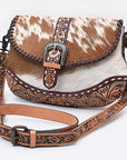 American Darling Crossbody Beautifully hand tooled Hair On Genuine Leather women handbag