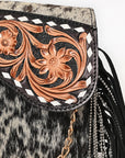 American Darling Crossbody Hand Tooled Hair On Genuine Leather Women Bag Western Handbag Purse