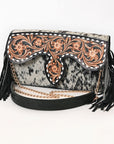 American Darling Crossbody Hand Tooled Hair On Genuine Leather Women Bag Western Handbag Purse