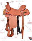 Hilason Western Horse Saddle American Leather Ranch Roping Cowboy