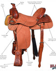 Hilason Western Horse Saddle American Leather Ranch Roping Cowboy